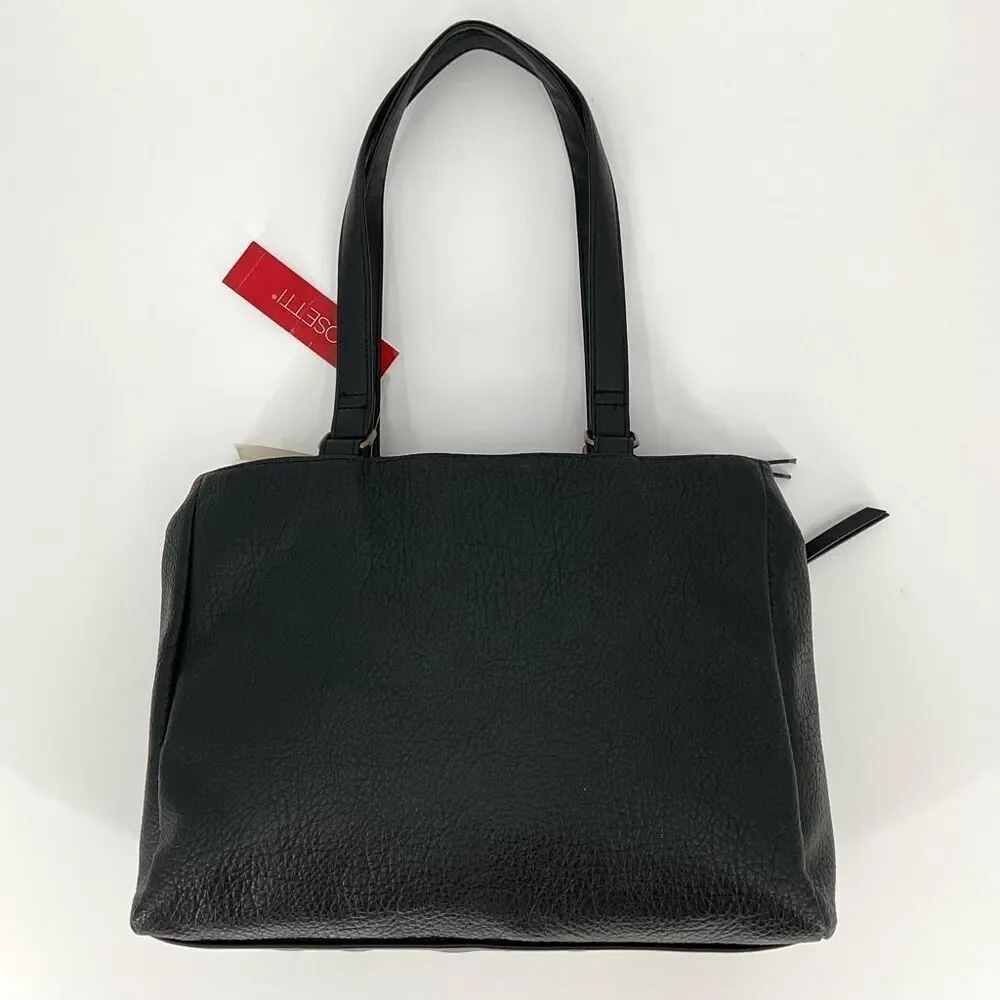 Rosetti Idris Satchel Bag‎ Purse Black Faux Leather Double Shoulder Strap NWT